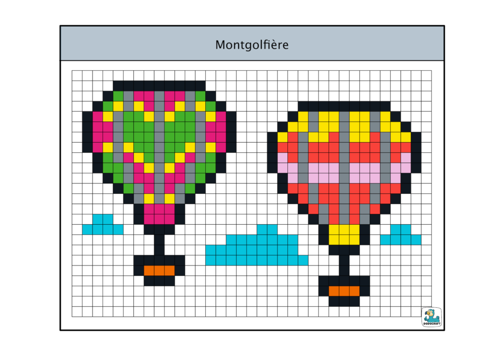Pixel art montgolfière dodocraft