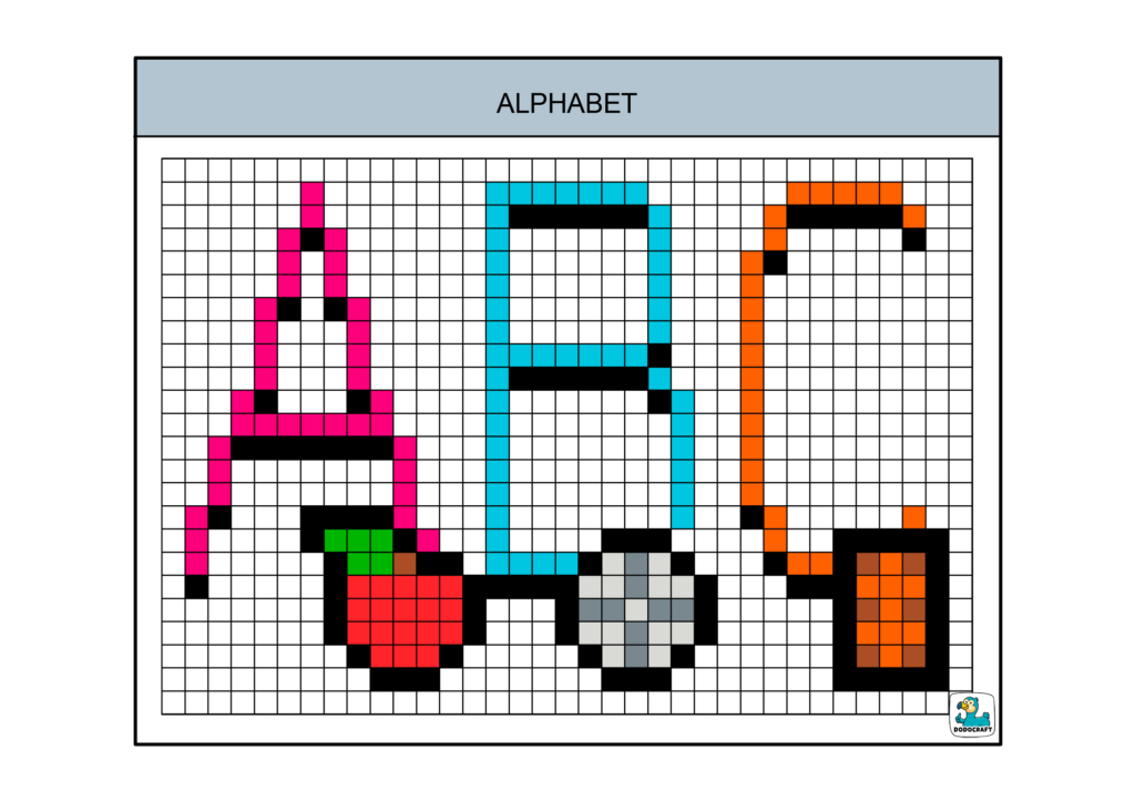 Pixel art alphabet dodocraft