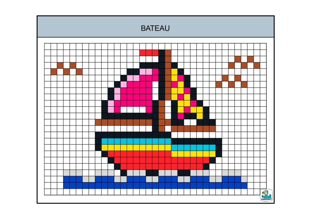 Pixel art bateau dodocraft