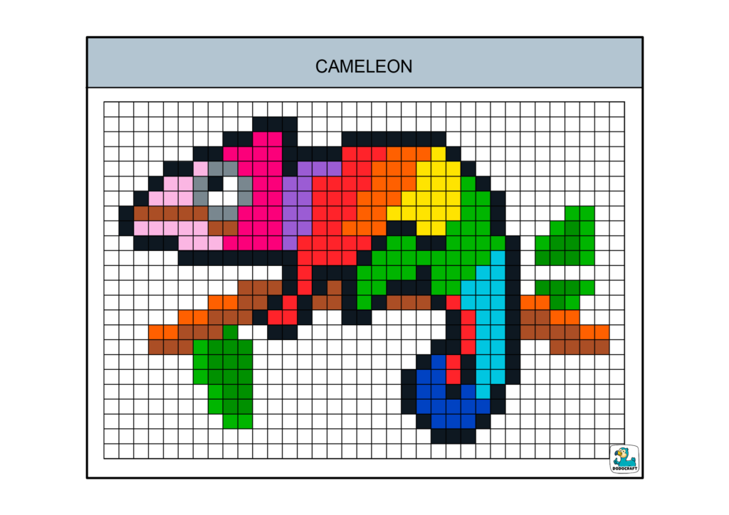 Pixel art cameleon dodocraft