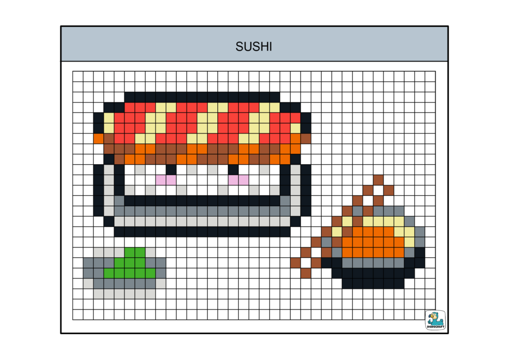 Sushi pixel art dodocraft