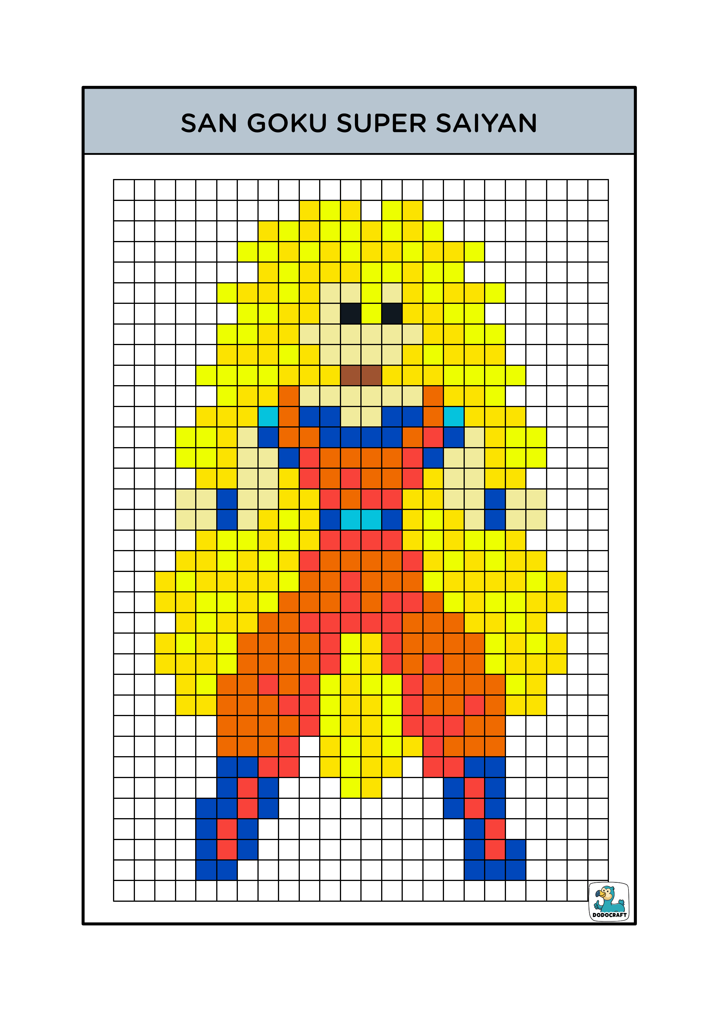 Pixel Art San Goku Super Saiyan